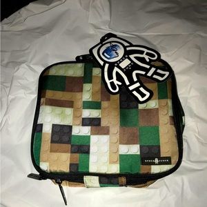 Space Junk Leggo MindCraft Camouflage Tote Lunch Bag Insulated Lining w/ Zipper